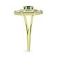 Anel de Prata com Banho de Ouro com Turmalina Verde e Topázio Branco