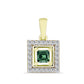 Pendente de Prata com Banho de Ouro com Turmalina Verde e Topázio Branco
