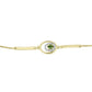 Pulseira de Prata com Banho de Ouro com Safira Verde e Topázio Branco  Contraste: Cabeca de Veado (800)
