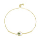 Pulseira de Prata com Banho de Ouro com Safira Verde e Topázio Branco  Contraste: Cabeca de Veado (800)