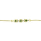 Pulseira de Prata com Banho de Ouro com Safira Verde e Topázio Branco  Contraste: Cabeca de Veado (800)