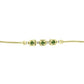 Pulseira de Prata com Banho de Ouro com Safira Verde e Topázio Branco  Contraste: Cabeca de Veado (800)