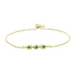 Pulseira de Prata com Banho de Ouro com Safira Verde e Topázio Branco  Contraste: Cabeca de Veado (800)