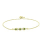 Pulseira de Prata com Banho de Ouro com Safira Verde e Topázio Branco  Contraste: Cabeca de Veado (800)