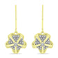 Brincos de Prata com Banho de Ouro com Diamante Branco