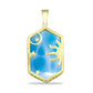 Pendente de Prata com Banho de Ouro com Larimar
