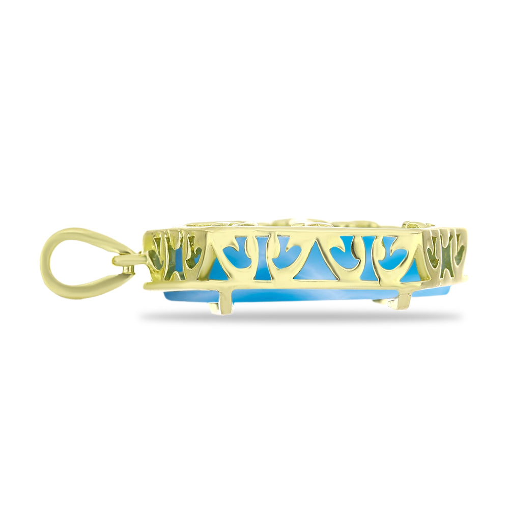 Pendente de Prata com Banho de Ouro com Larimar