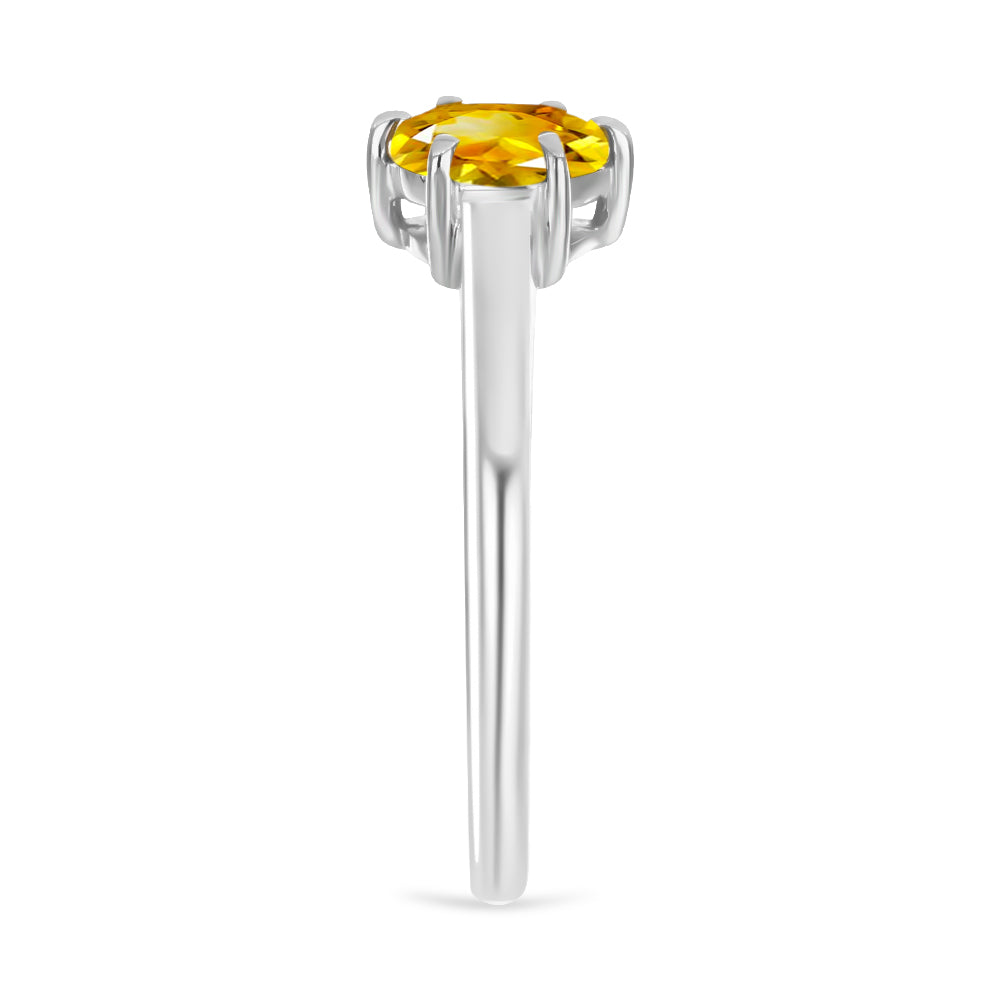 Anel de Prata com Citrino Dourado do Rio Grande