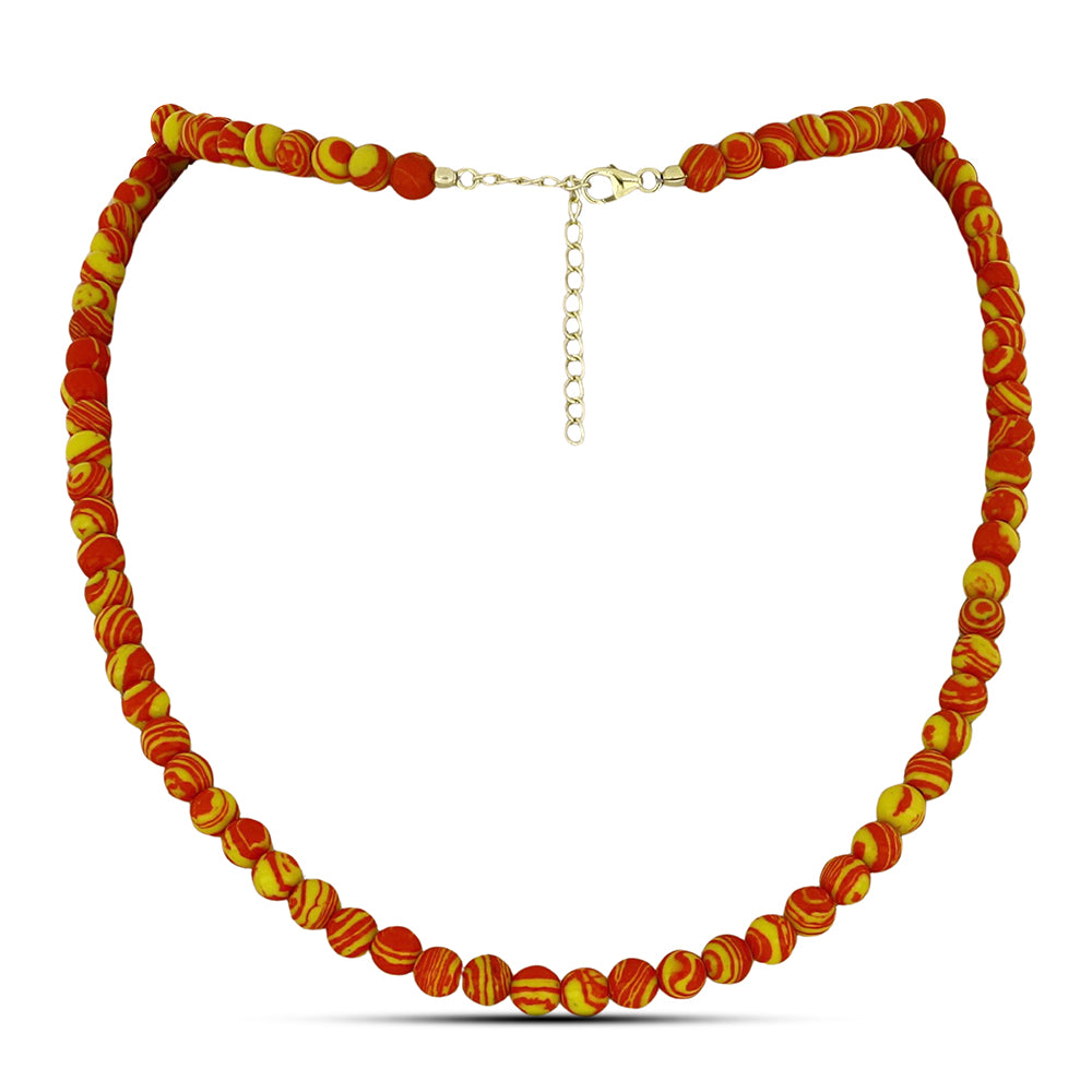 Colar de Prata com Banho de Ouro com Turquesa de Mohave 1 