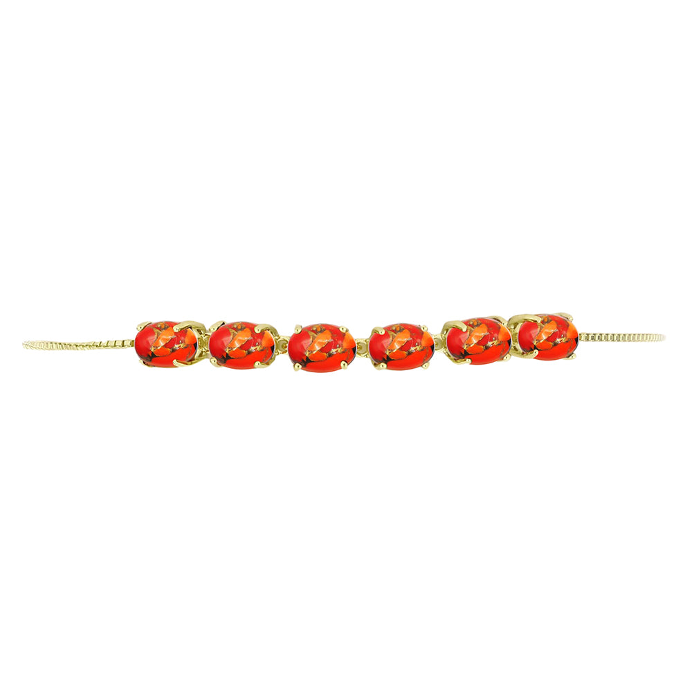 Pulseira de Prata com Banho de Ouro com Turquesa de Mohave  Contraste: Cabeca de Veado (800) 2 