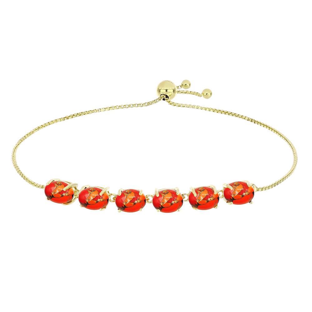 Pulseira de Prata com Banho de Ouro com Turquesa de Mohave  Contraste: Cabeca de Veado (800)