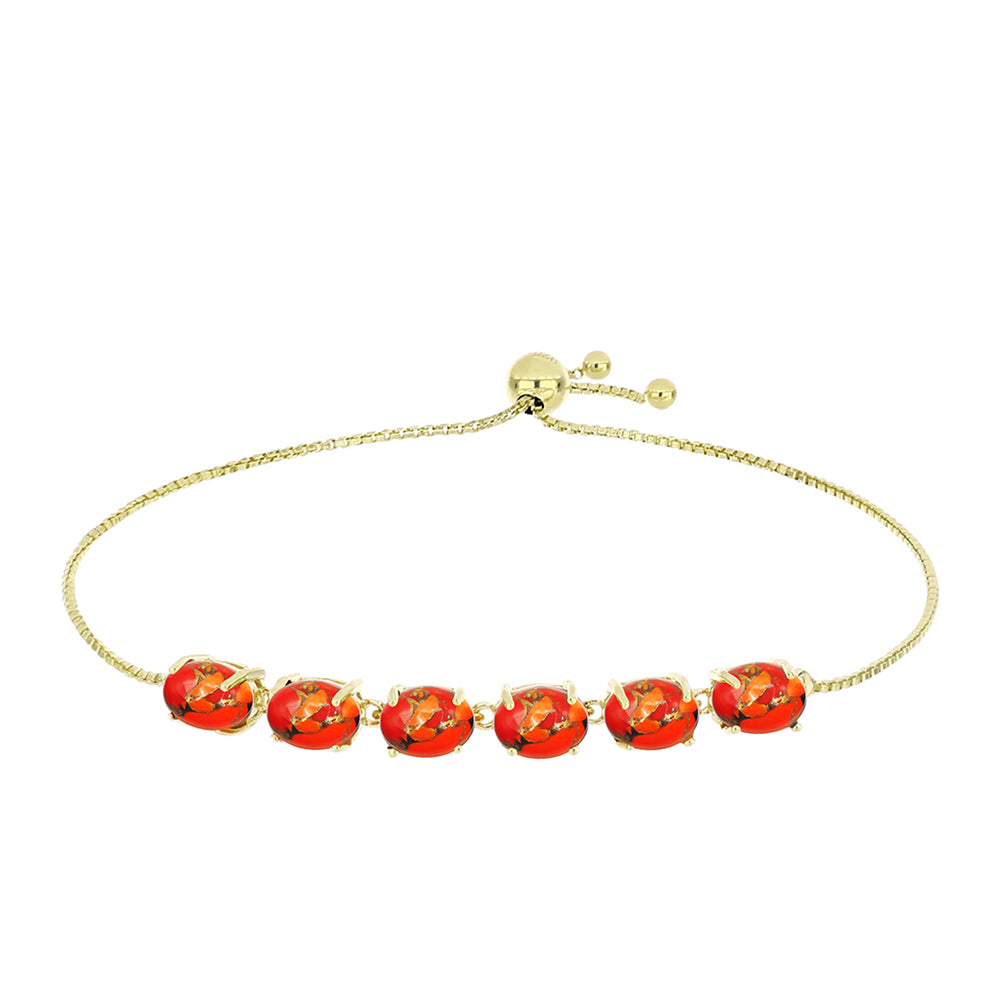 Pulseira de Prata com Banho de Ouro com Turquesa de Mohave  Contraste: Cabeca de Veado (800) 4 