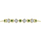 Pulseira de Prata com Banho de Ouro com Safira Verde e Topázio Branco  Contraste: Cabeca de Veado (800)