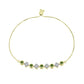 Pulseira de Prata com Banho de Ouro com Safira Verde e Topázio Branco  Contraste: Cabeca de Veado (800)