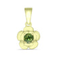 Pendente de Prata com Banho de Ouro com Safira Verde