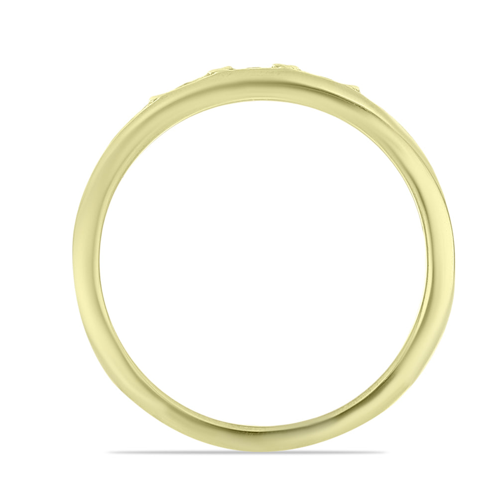 Anel de Prata com Banho de Ouro com Diamante Branco 2 