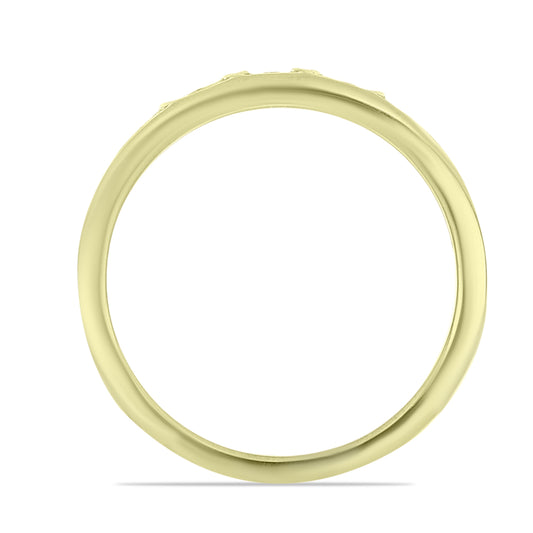 Anel de Prata com Banho de Ouro com Diamante Branco
