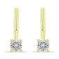 Brincos de Prata com Banho de Ouro com Diamante Branco