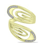 Anel de Prata com Banho de Ouro com Diamante Branco  Contraste: Cabeca de Veado (800)
