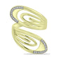 Anel de Prata com Banho de Ouro com Diamante Branco  Contraste: Cabeca de Veado (800)
