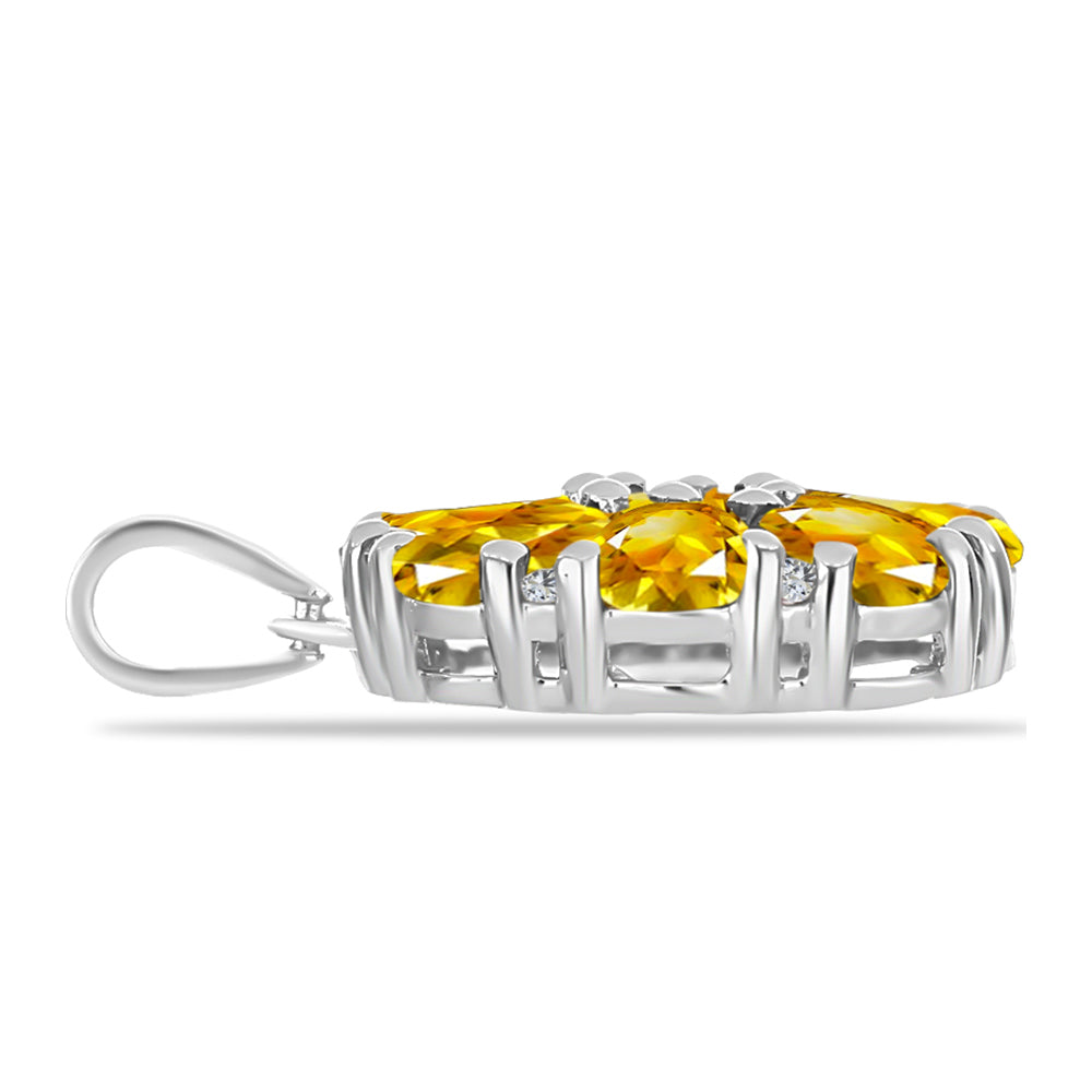 Pendente de Prata com Citrino Dourado do Rio Grande e Topázio Branco 4 