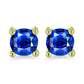 Conjunto de Prata com Banho de Ouro com Diamante Branco e Rubi de Madagáscar ( Brincos )