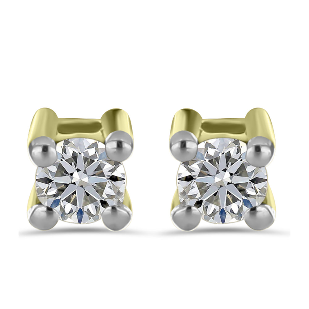 Conjunto de Prata com Banho de Ouro com Diamante Branco e Rubi de Madagáscar ( Brincos ) 12 
