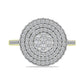 Anel de Prata com Banho de Ouro com Diamante Branco e Topázio Branco  Contraste: Cabeca de Veado (800)