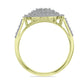 Anel de Prata com Banho de Ouro com Diamante Branco e Topázio Branco  Contraste: Cabeca de Veado (800)