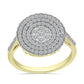 Anel de Prata com Banho de Ouro com Diamante Branco e Topázio Branco  Contraste: Cabeca de Veado (800)