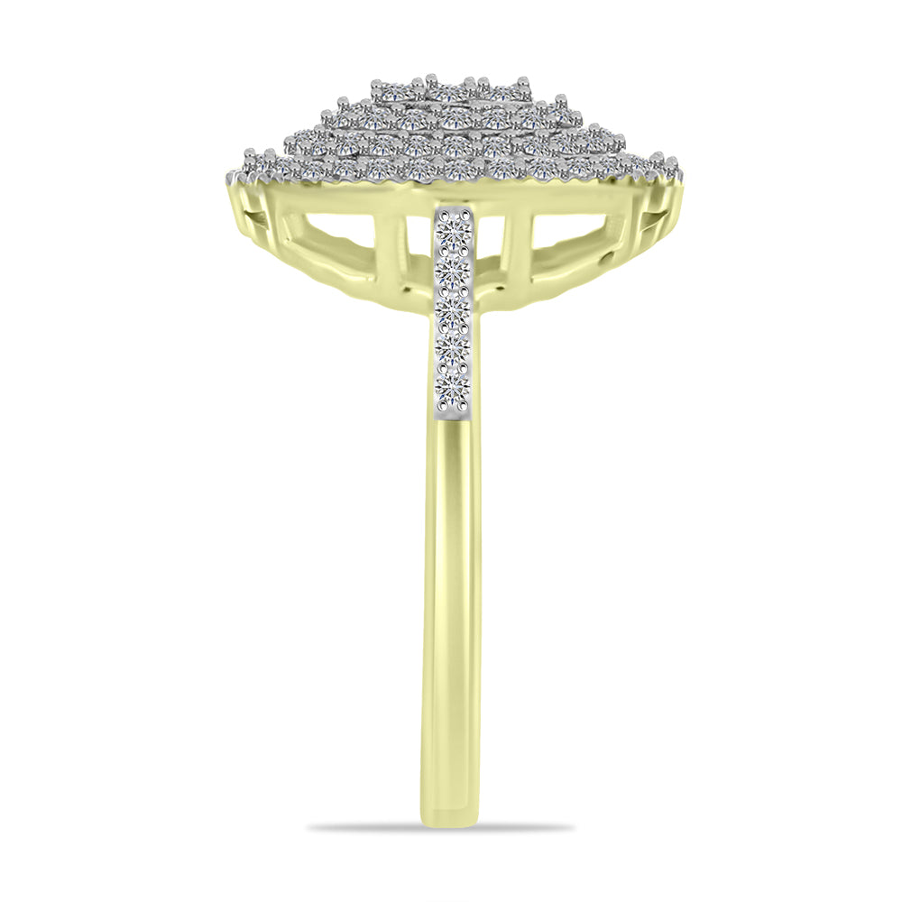 Anel de Prata com Banho de Ouro com Diamante Branco e Topázio Branco  Contraste: Cabeca de Veado (800) 4 