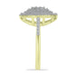 Anel de Prata com Banho de Ouro com Diamante Branco e Topázio Branco  Contraste: Cabeca de Veado (800)