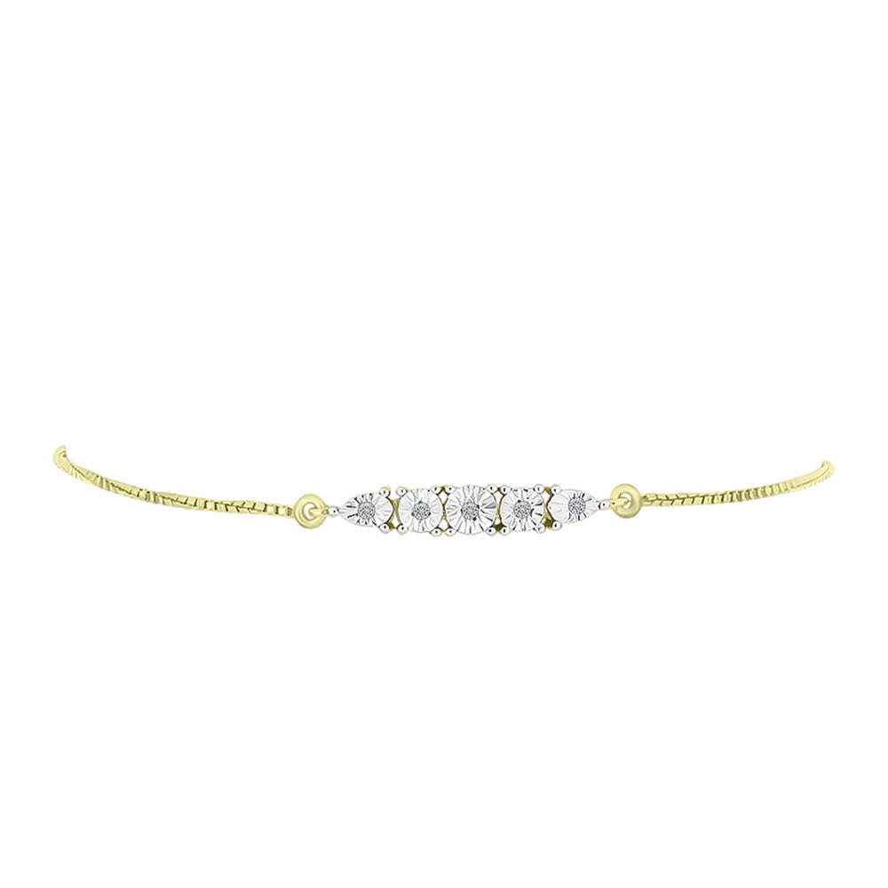 Pulseira de Prata com Banho de Ouro com Diamante Branco  Contraste: Cabeca de Veado (800)