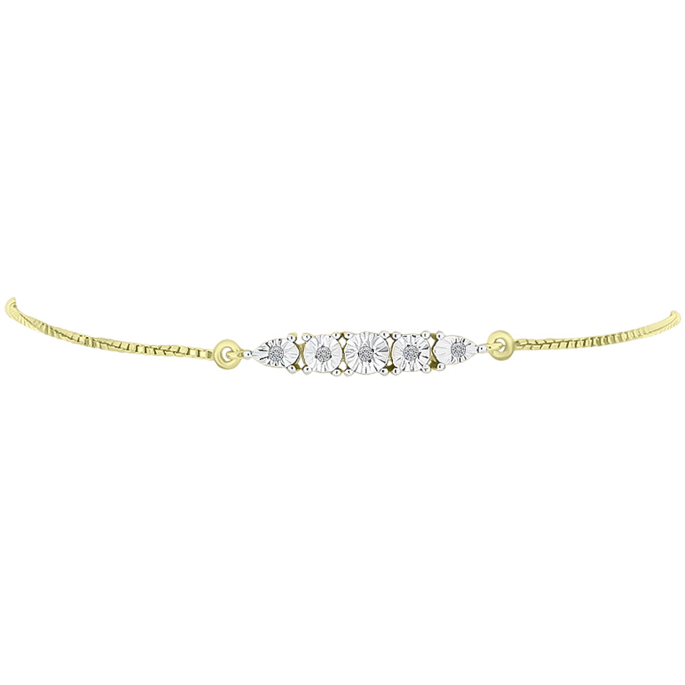 Pulseira de Prata com Banho de Ouro com Diamante Branco  Contraste: Cabeca de Veado (800)