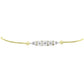 Pulseira de Prata com Banho de Ouro com Diamante Branco  Contraste: Cabeca de Veado (800)