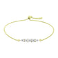 Pulseira de Prata com Banho de Ouro com Diamante Branco  Contraste: Cabeca de Veado (800)