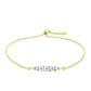 Pulseira de Prata com Banho de Ouro com Diamante Branco  Contraste: Cabeca de Veado (800)