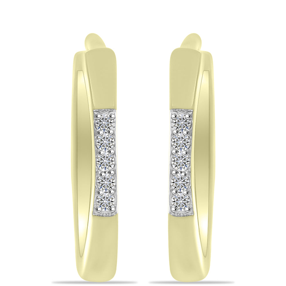 Brincos de Prata com Banho de Ouro com Diamante Branco 3 