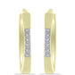 Brincos de Prata com Banho de Ouro com Diamante Branco