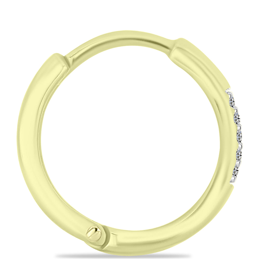 Brincos de Prata com Banho de Ouro com Diamante Branco