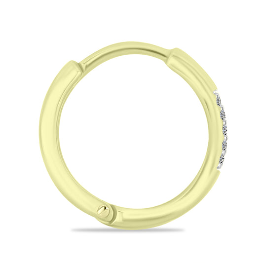 Brincos de Prata com Banho de Ouro com Diamante Branco