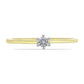Anel de Prata com Banho de Ouro com Diamante Branco