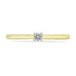 Anel de Prata com Banho de Ouro com Diamante Branco