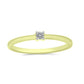 Anel de Prata com Banho de Ouro com Diamante Branco