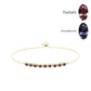 Pulseira de Prata com Banho de Ouro com Granada Muda de Cor de Bekily e Topázio Branco  Contraste: Cabeca de Veado (800)