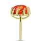 Anel de Prata com Banho de Ouro com Turquesa de Mohave  Contraste: Cabeca de Veado (800)