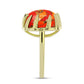 Anel de Prata com Banho de Ouro com Turquesa de Mohave  Contraste: Cabeca de Veado (800)