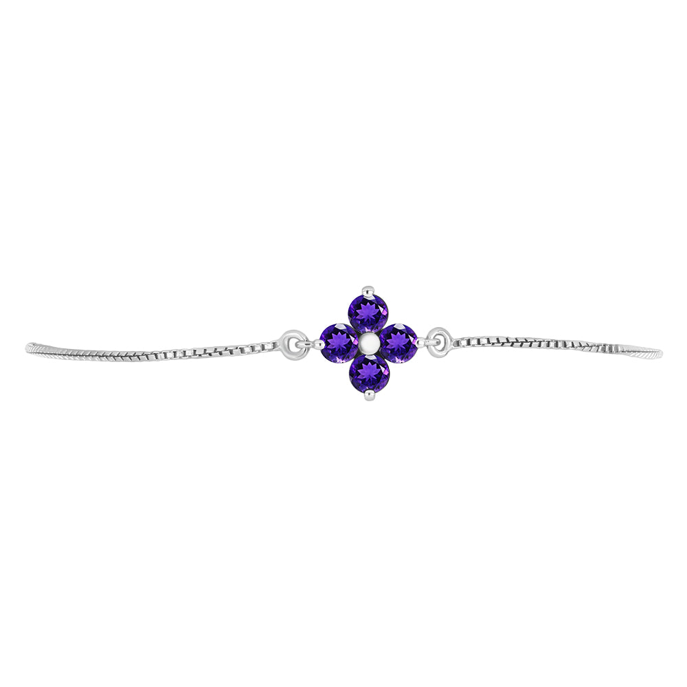 Pulseira de Prata com Ametista de Marrocos  Contraste: Cabeca de Veado (800)