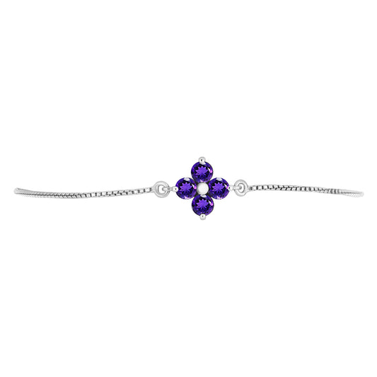 Pulseira de Prata com Ametista de Marrocos  Contraste: Cabeca de Veado (800)