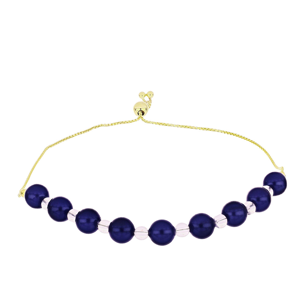 Pulseira de Prata com Banho de Ouro com Pérola Preta de Água Doce 1 